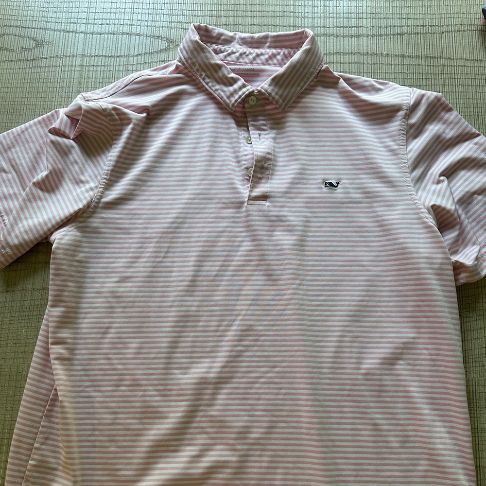 Vineyard Vines Men's Light Pink Striped Polo